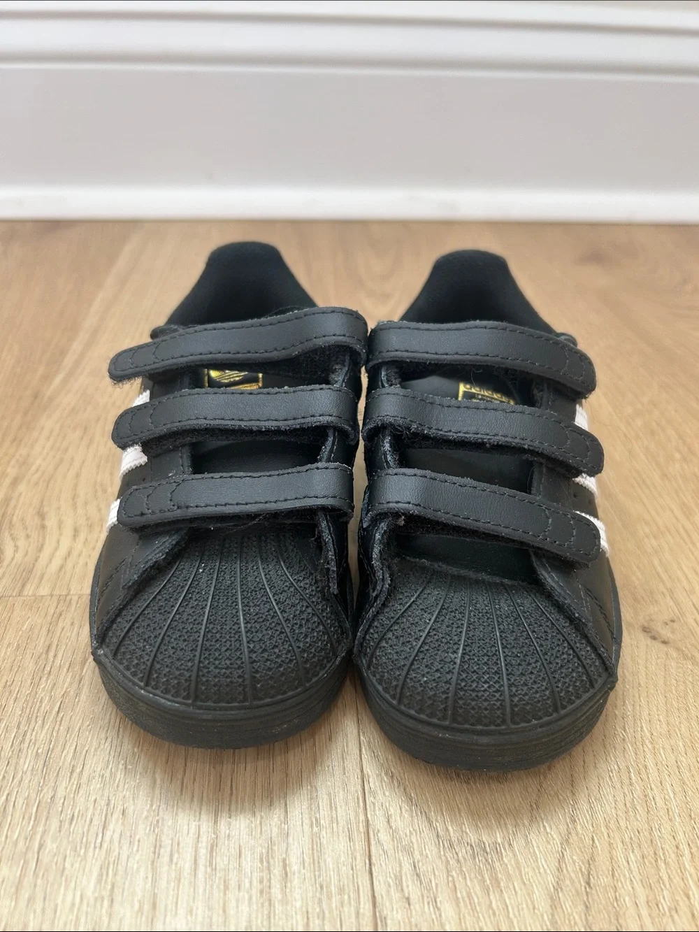 Adidas Superstar CF C Velcro Sneakers Gold Foil Size 10 EUC